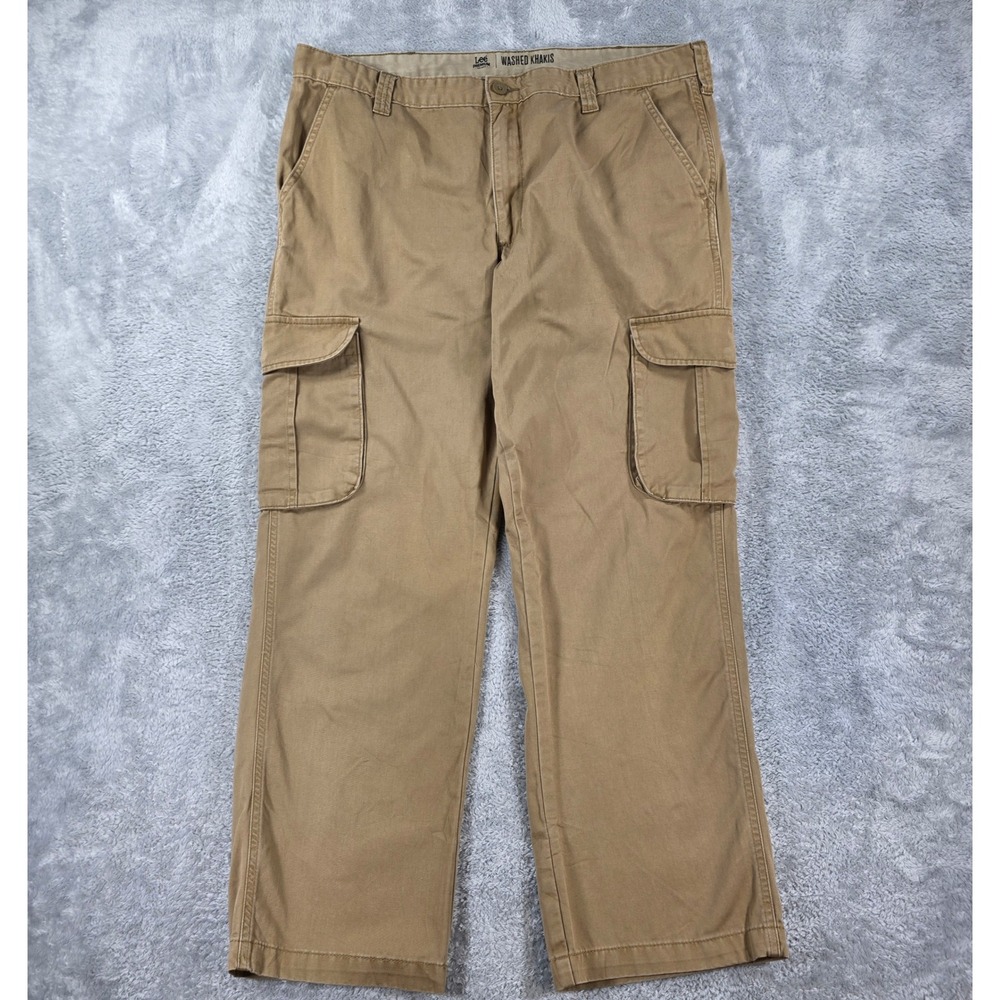 Lee Premium Select Washed Khakis Cargo Pants Tan 38x30 Workwear Gorpcore